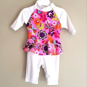 Athletic Works Rashguard floral swimsuit